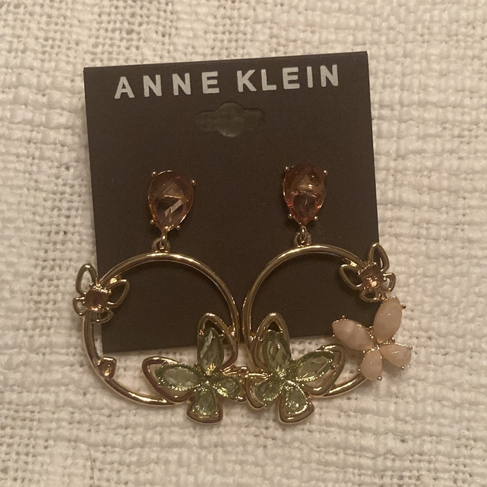 Anne Klein Gold Floral Earrings